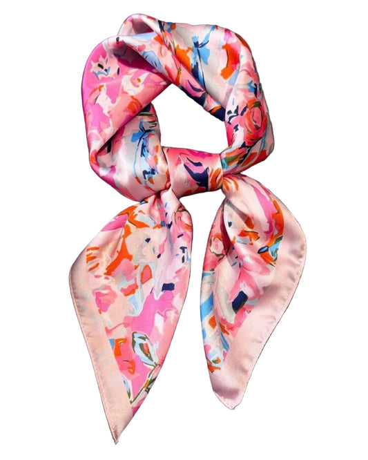 Pink Abstract Print Scarf