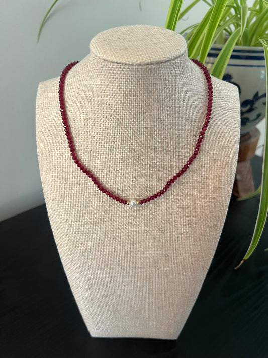 Maroon Beaded Necklace