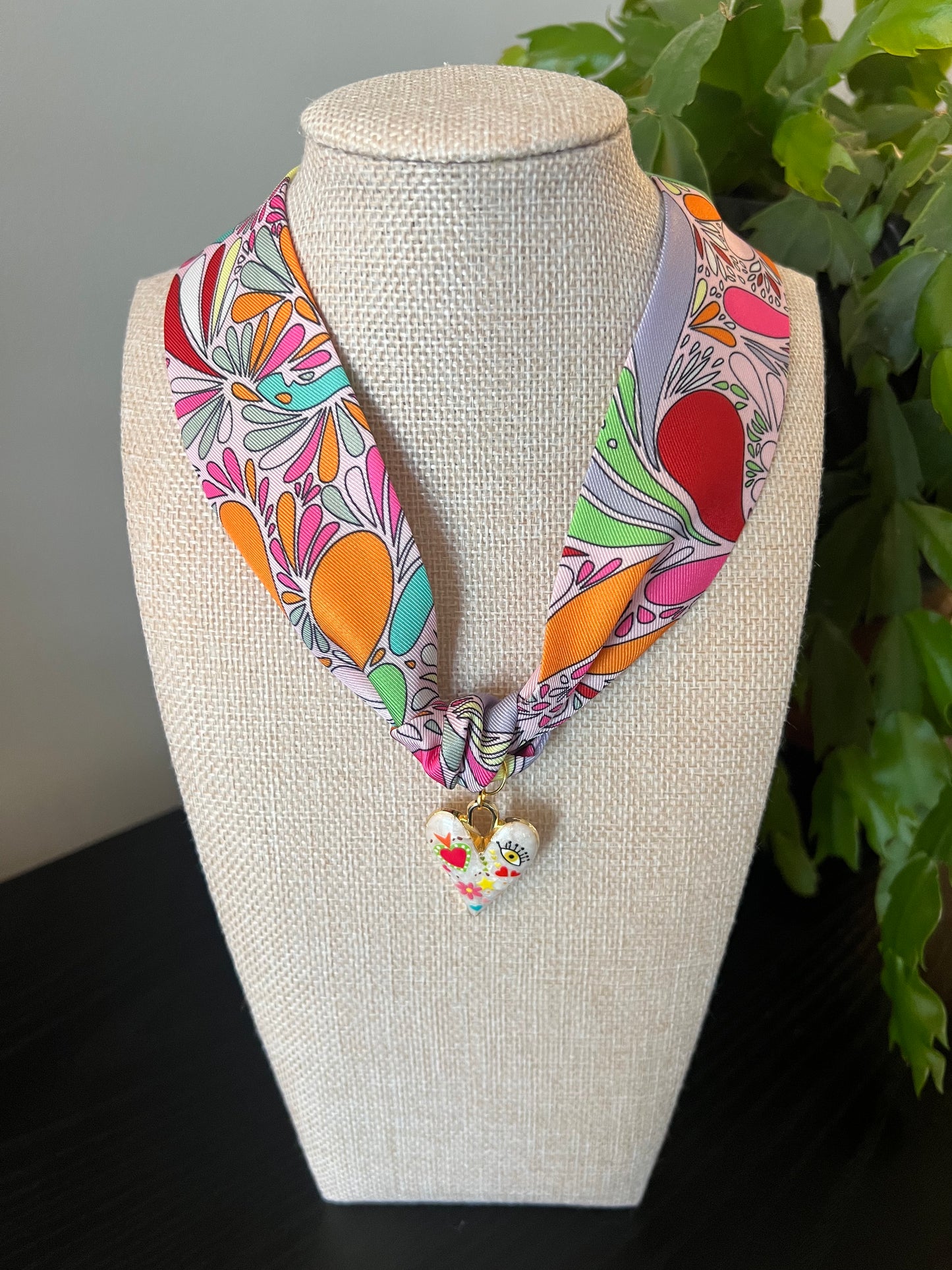 Heart Eyes Scarf Necklace