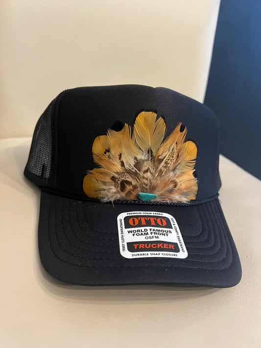 CUSTOM Black Feather Trucker