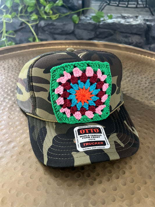 Camo Granny Square Hat