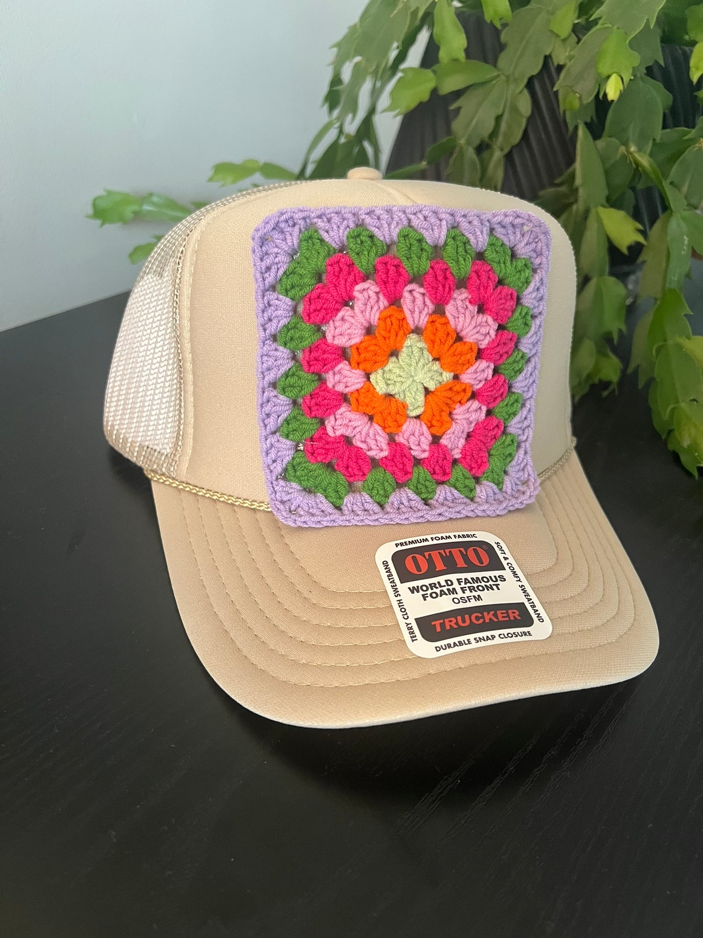 Tan Granny Square Hat