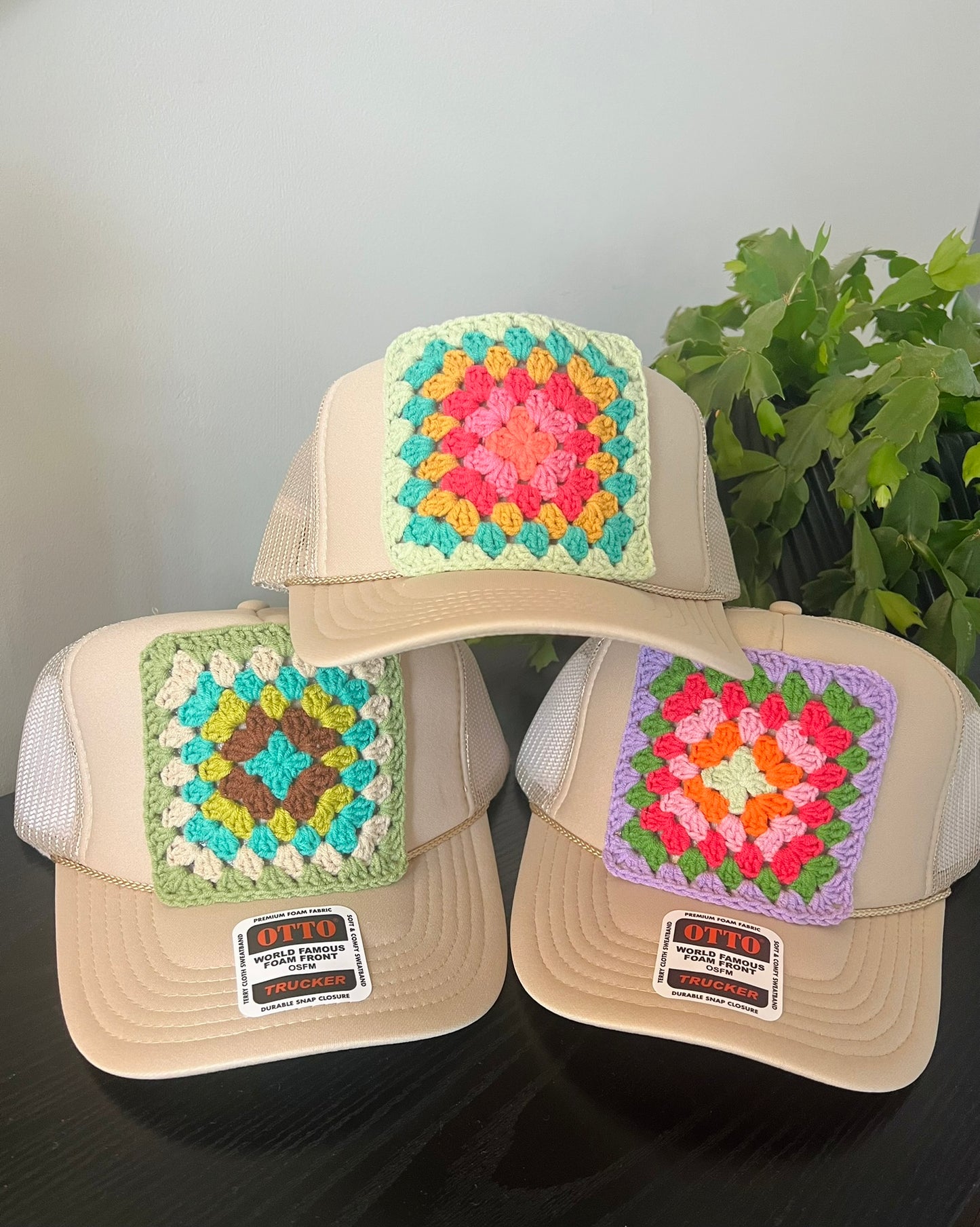 Tan Granny Square Hat