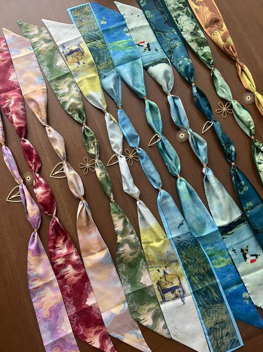Art Print Scarf Necklace