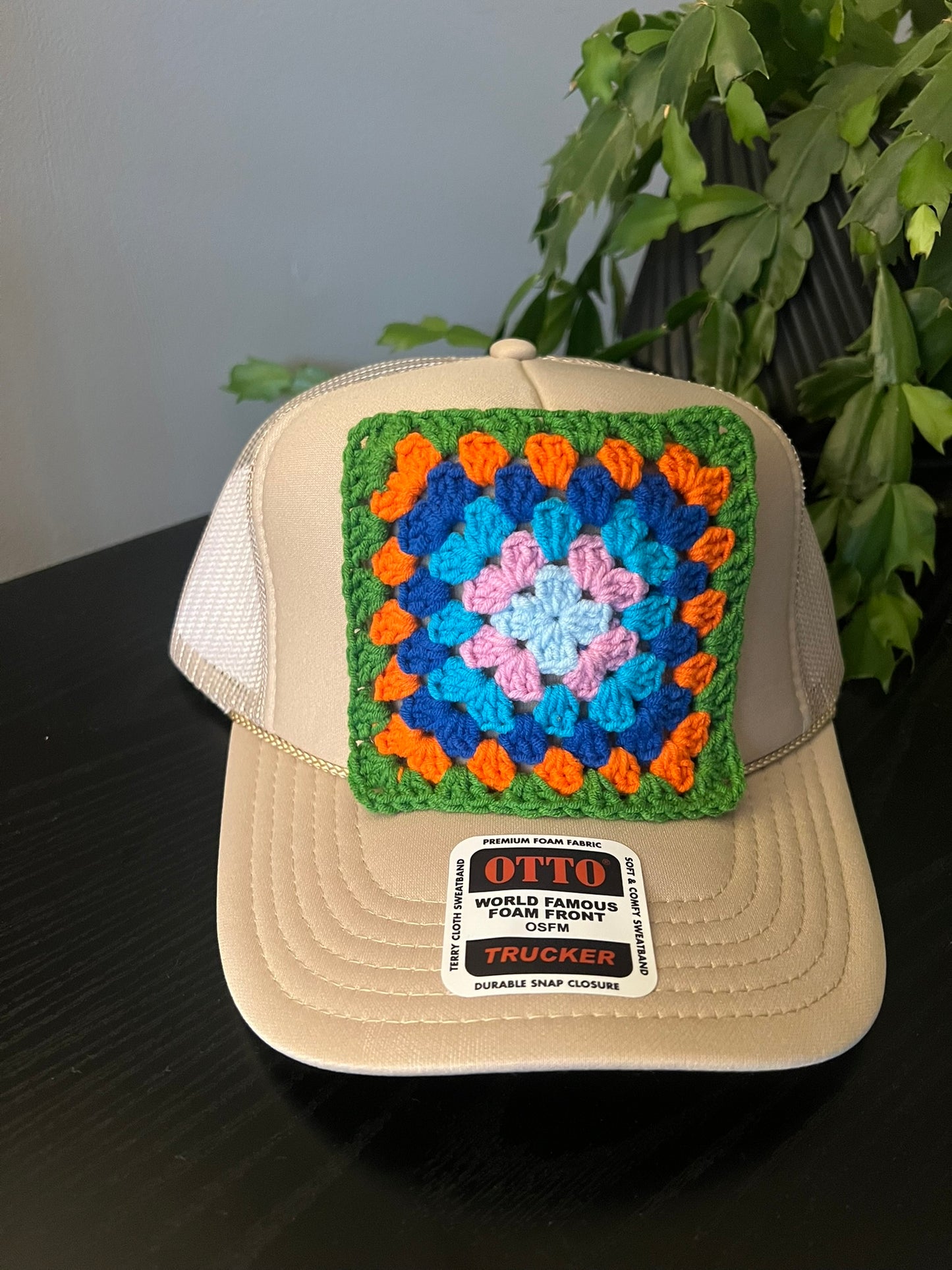 Tan Granny Square Hat