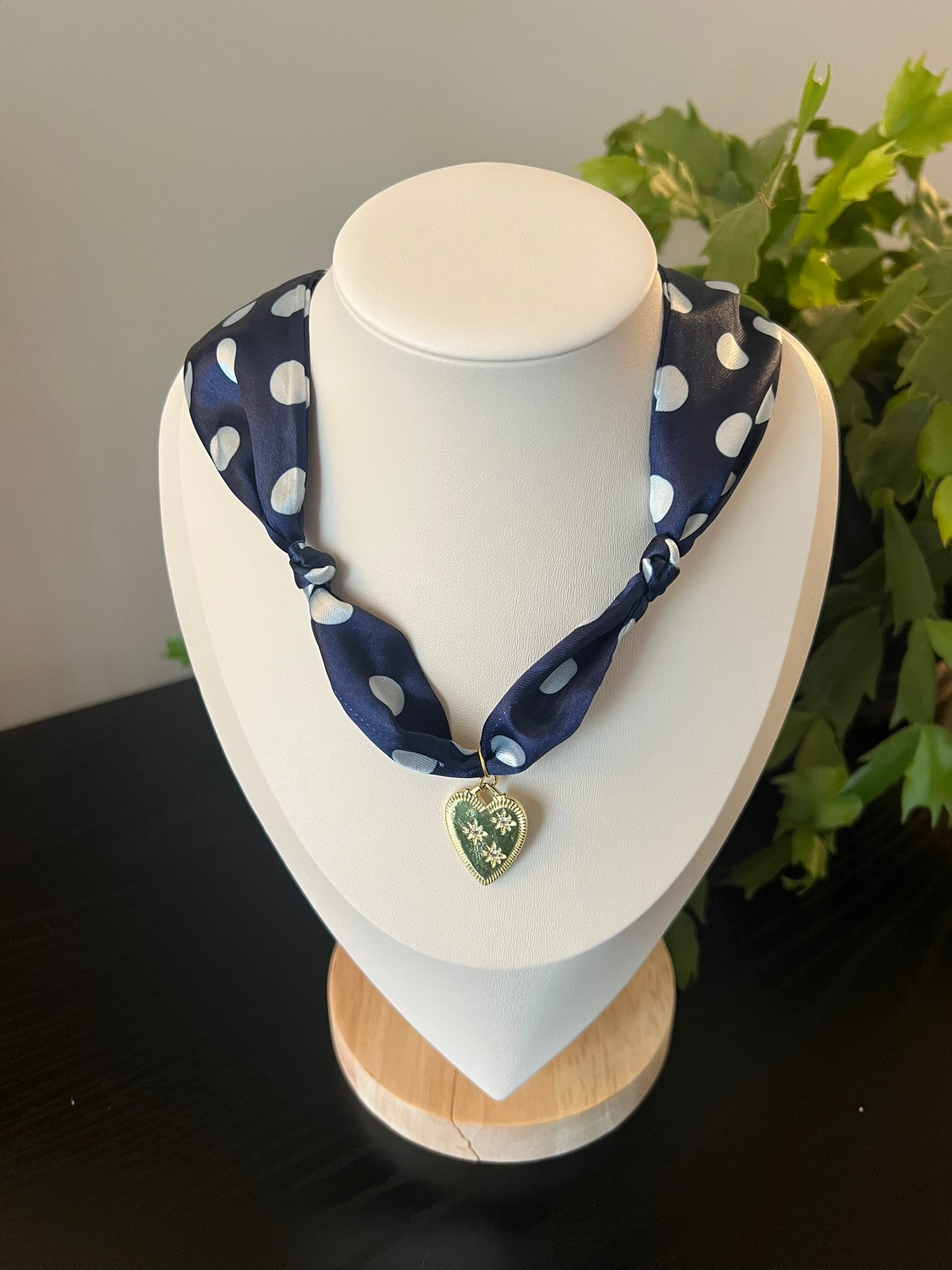 Polka Dot Scarf Necklace