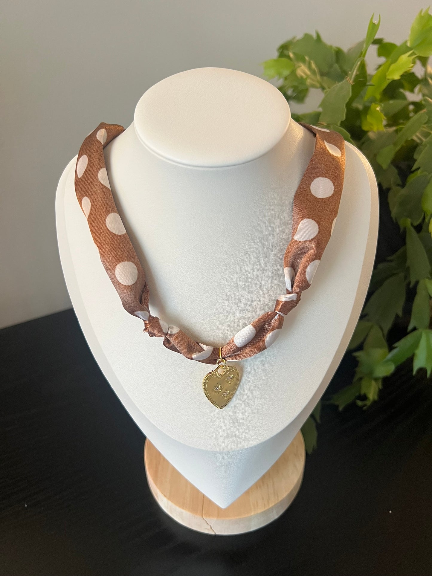 Polka Dot Scarf Necklace
