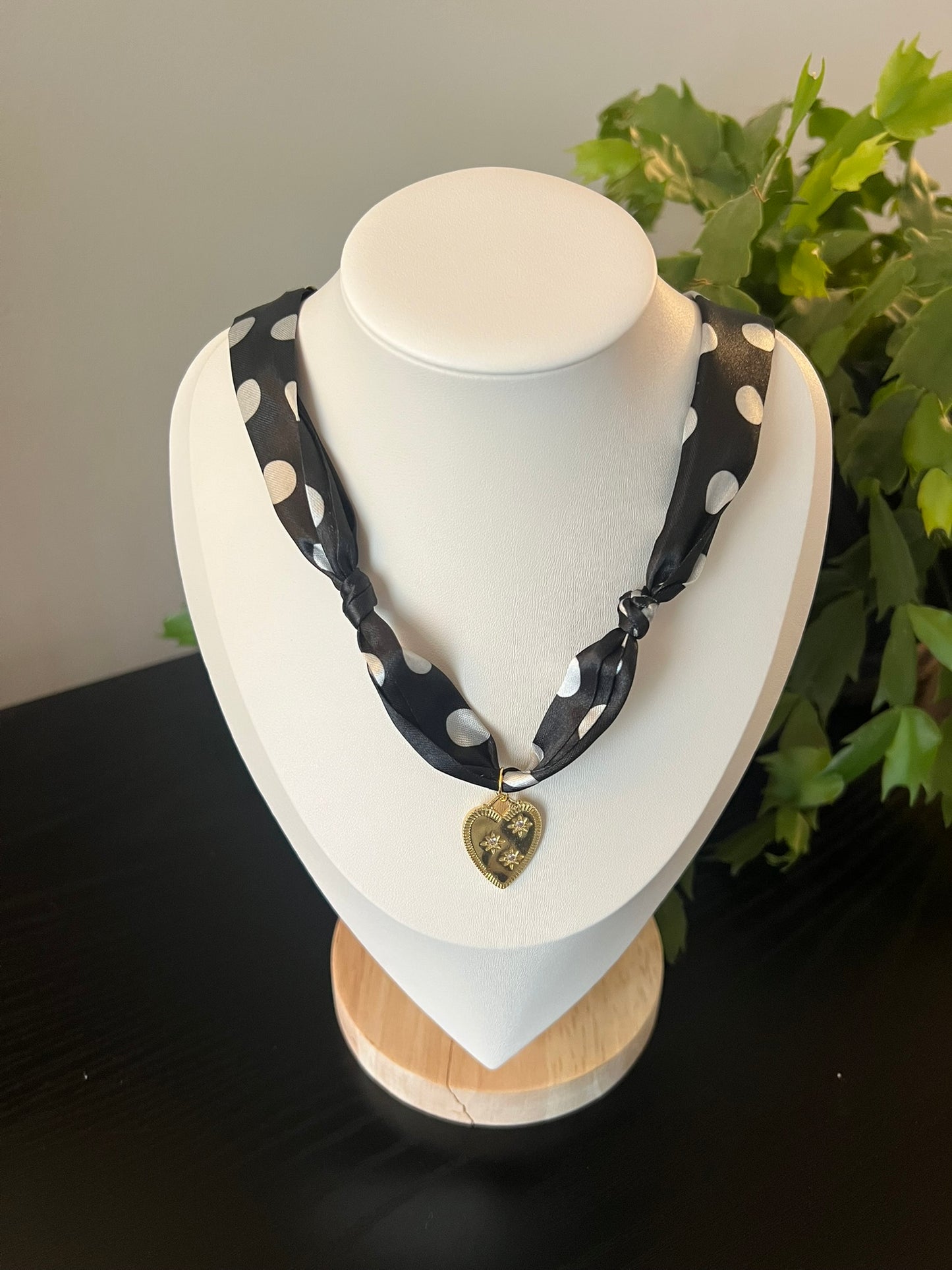 Polka Dot Scarf Necklace