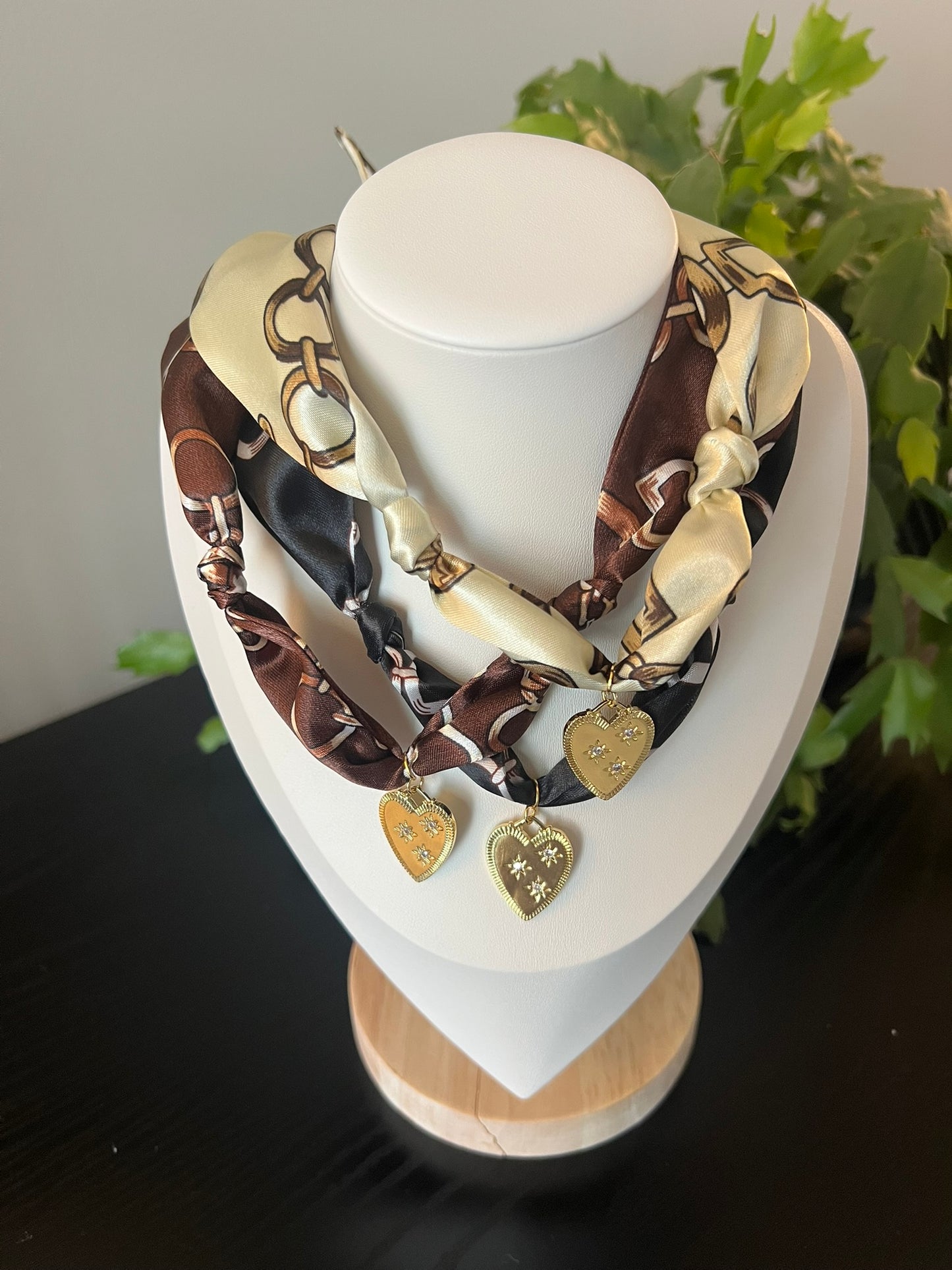 Chain Print Scarf Necklace