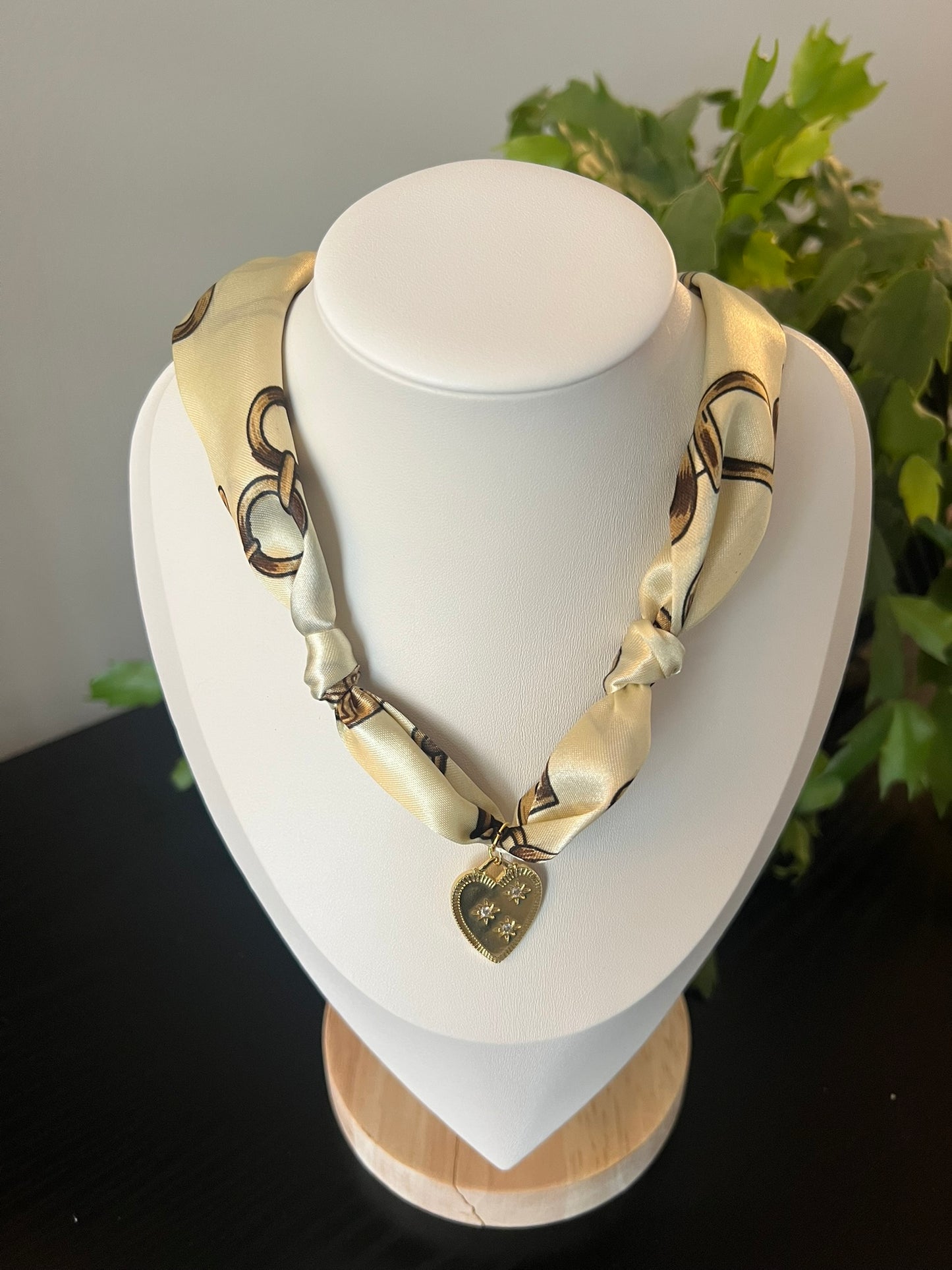 Chain Print Scarf Necklace