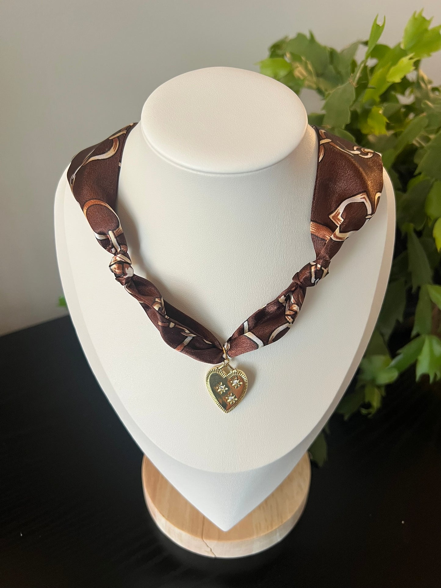 Chain Print Scarf Necklace