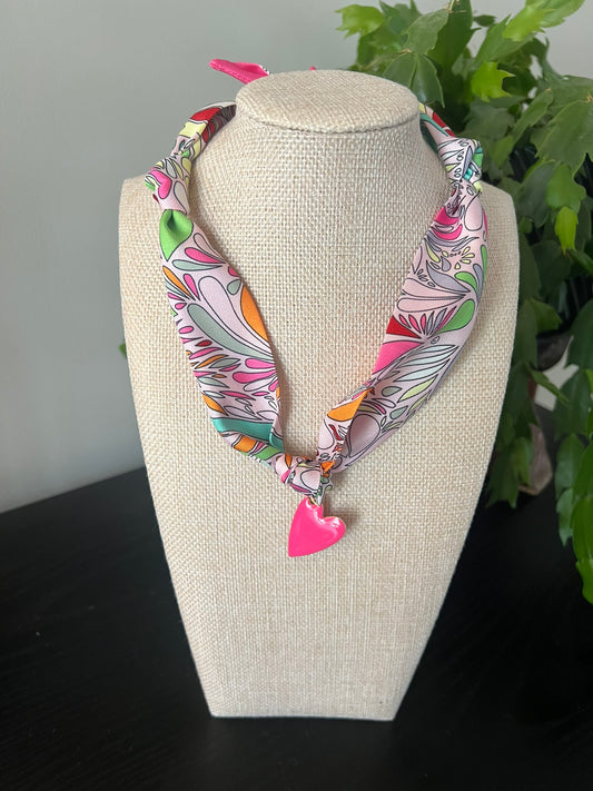 Pink Summer Staple Scarf Necklace