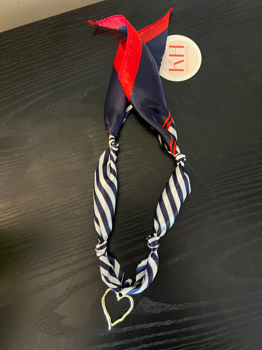 Navy Stripped Scarf Necklace