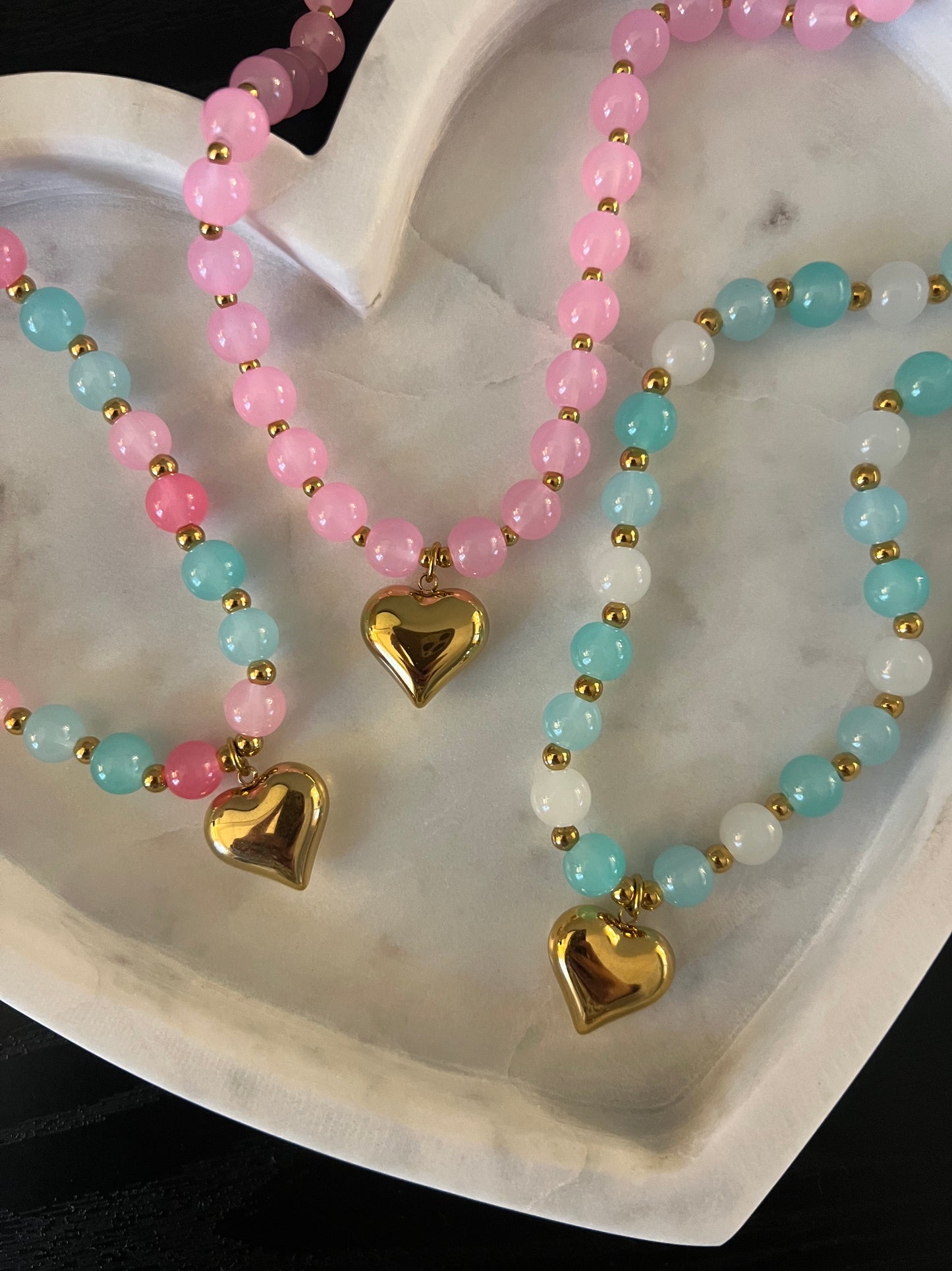 Blogger Heart Beaded Necklace