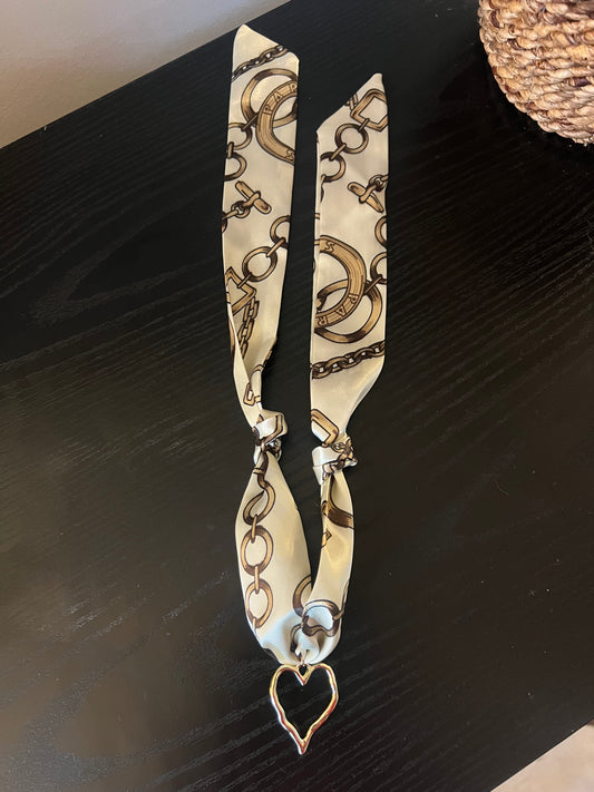 Chain Print Scarf Necklace