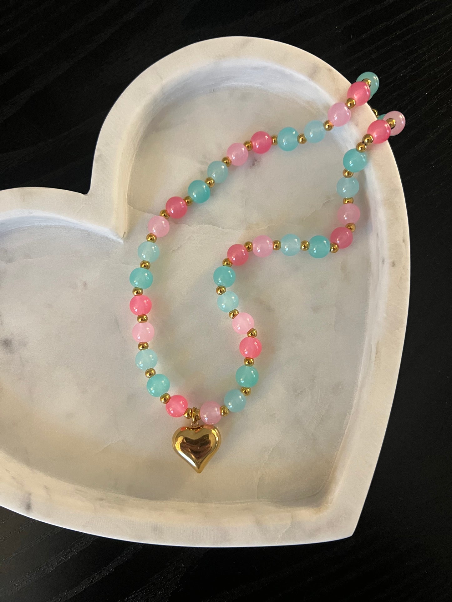 Blogger Heart Beaded Necklace