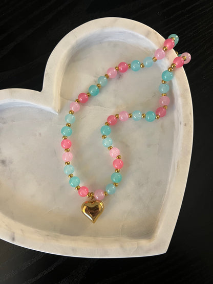 Blogger Heart Beaded Necklace