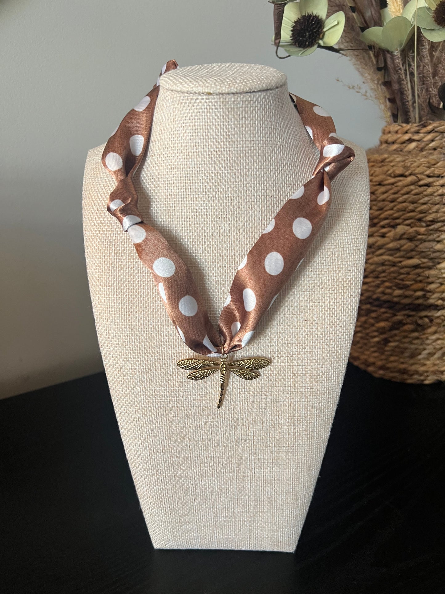Polka Dot Scarf Necklace