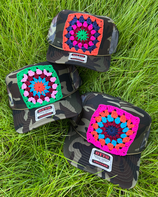 Camo Granny Square Hat