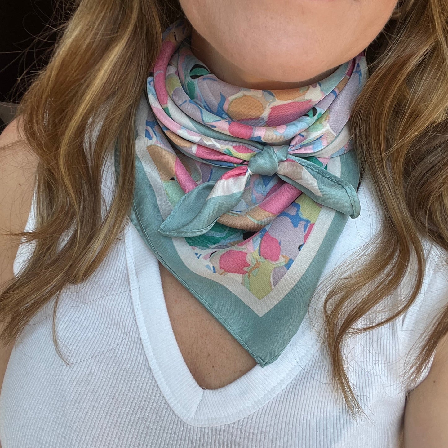 Blue Abstract Print Scarf