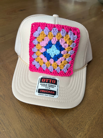 Tan Granny Square Hat