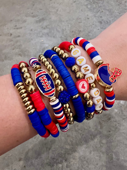 Red & Blue Game Day Bracelets