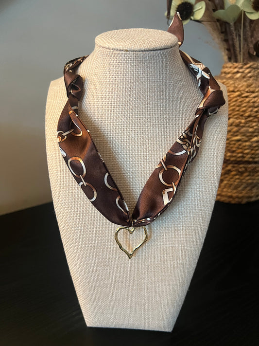 Chain Print Scarf Necklace