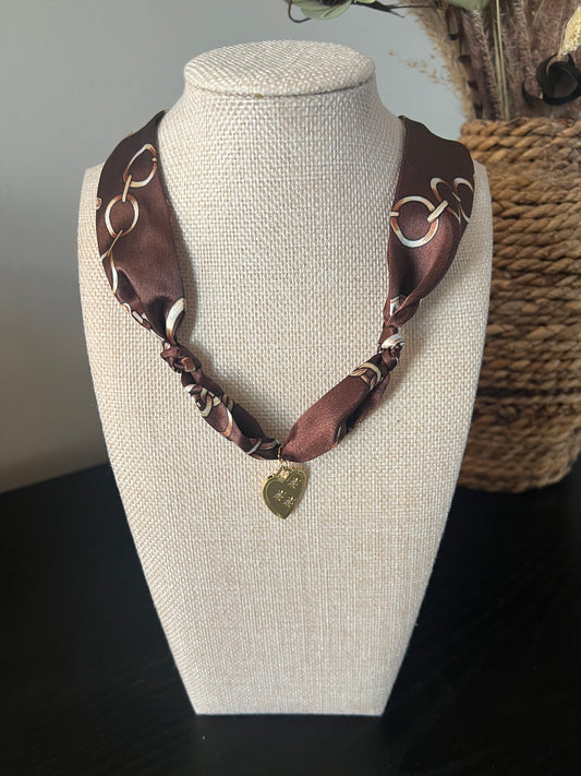 Chain Print Scarf Necklace