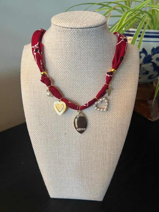 Football Charm Bandana Necklace
