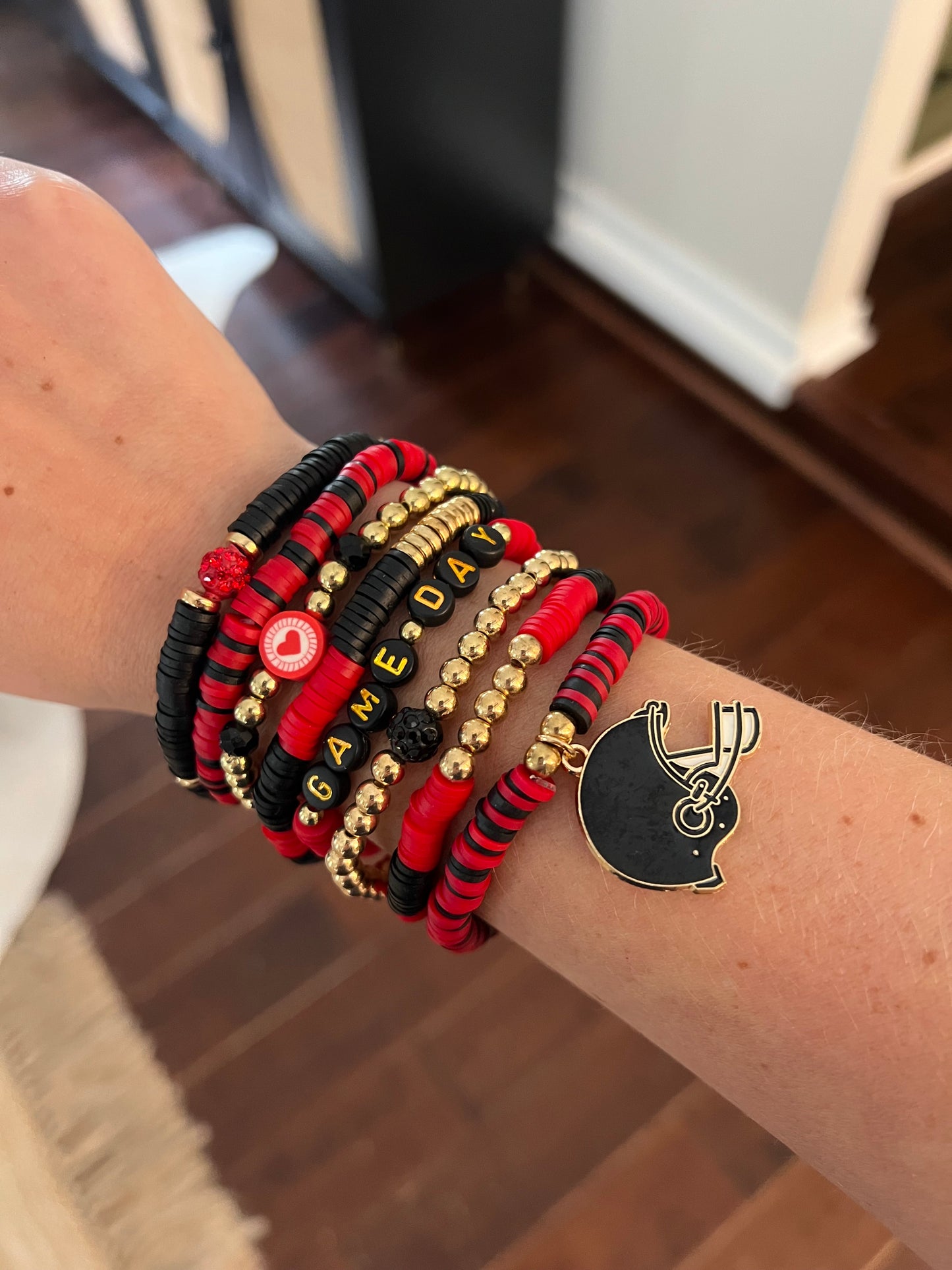 Red & Black Game Day Bracelets