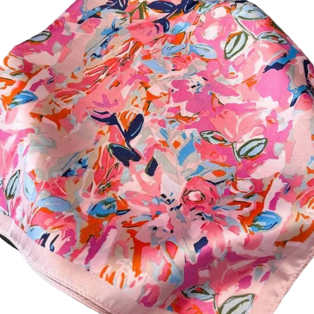 Pink Abstract Print Scarf