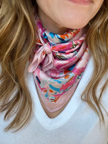 Pink Abstract Print Scarf
