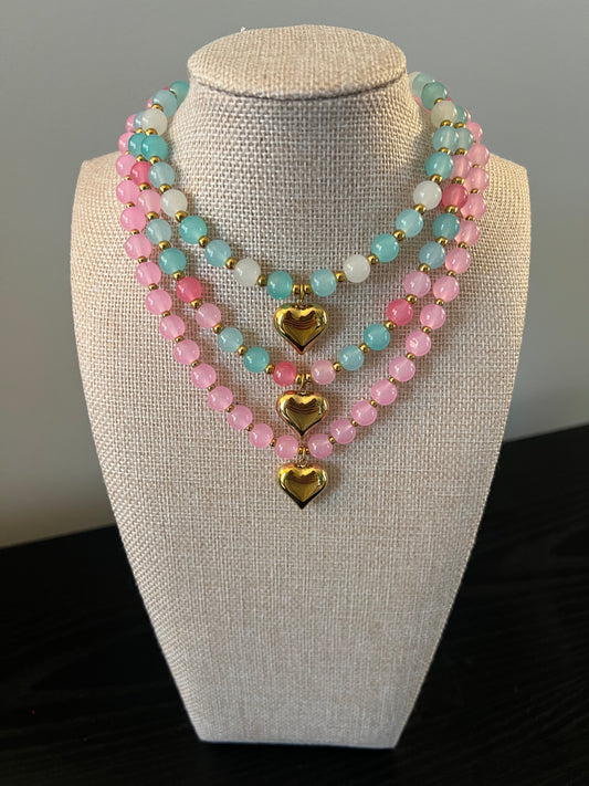 Blogger Heart Beaded Necklace