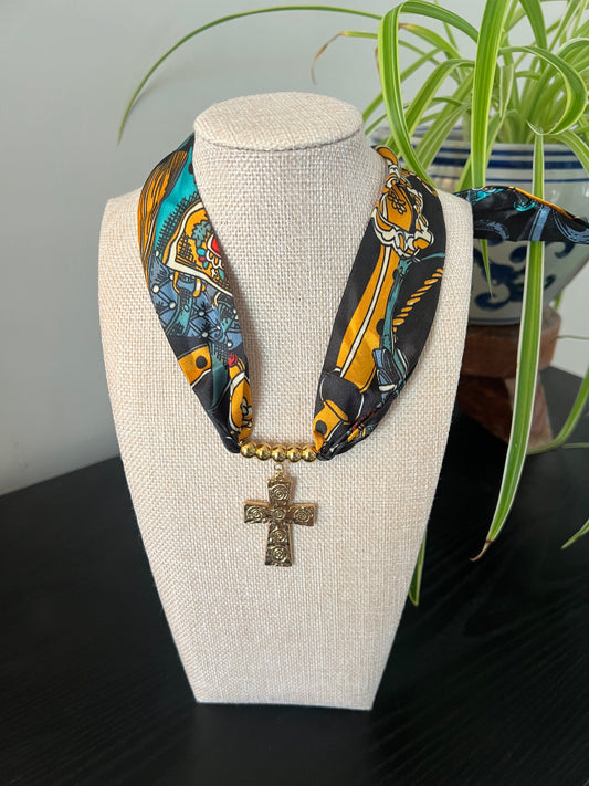 Cross Scarf Necklace