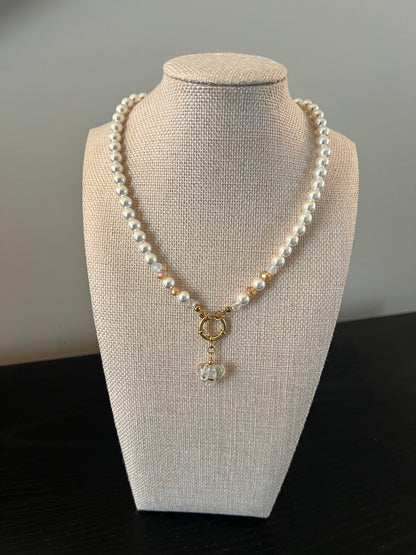 Peal Heart Beaded Necklace