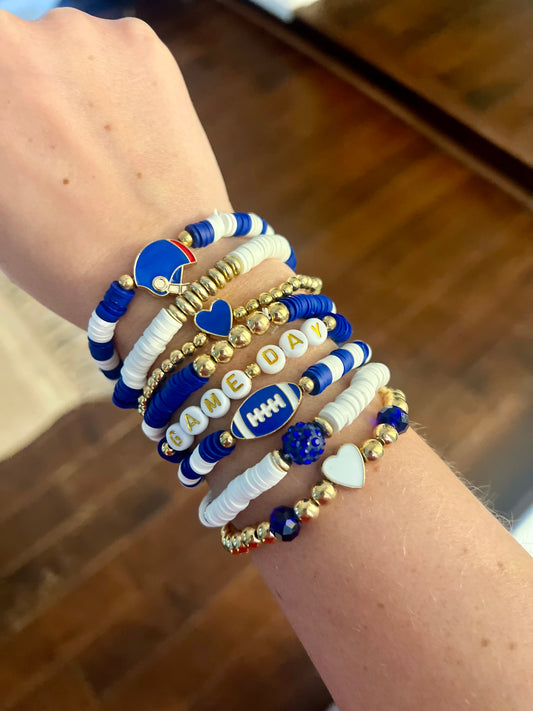 Blue & White Game Day Bracelets