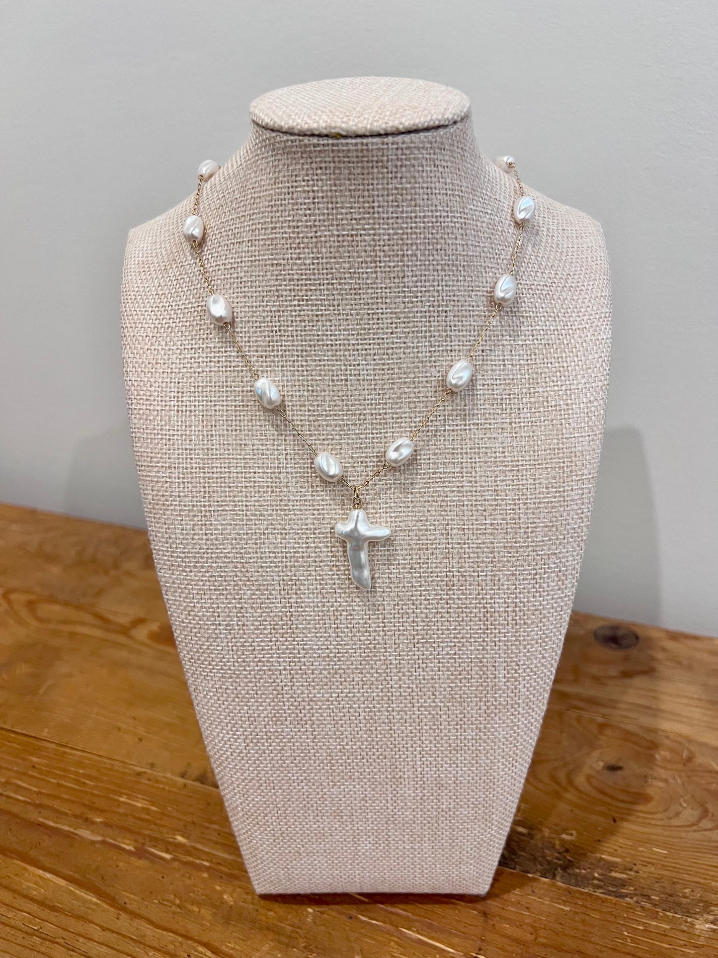 Pearl Cross Necklace