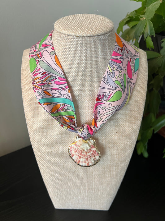 Pink Summer Staple Scarf Necklace