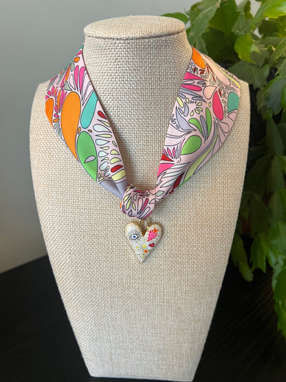 Heart Eyes Scarf Necklace
