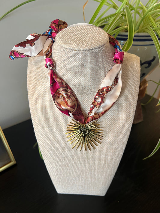 Pink Statement Scarf Necklace