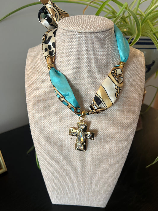 Cross Scarf Necklace