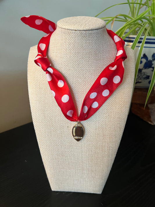 Football Dot Scarf Necklace