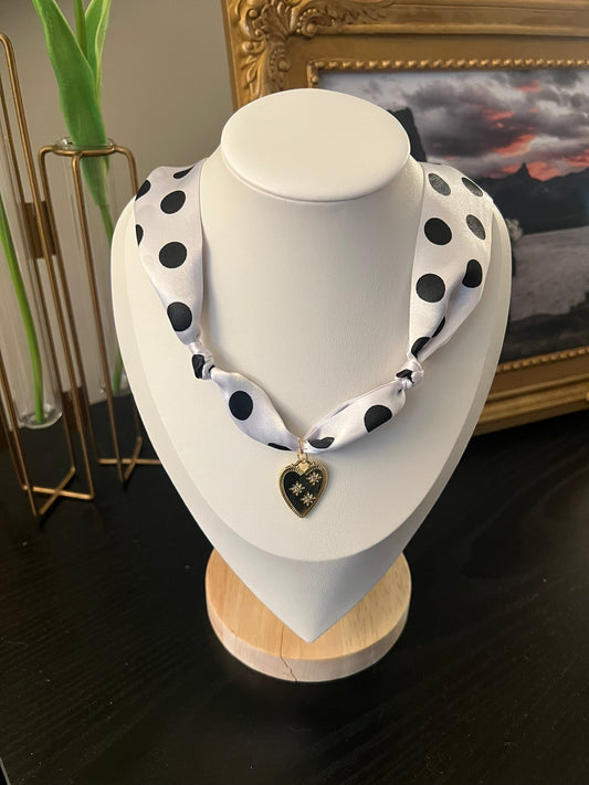 Polka Dot Scarf Necklace