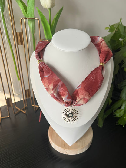 Art Print Scarf Necklace