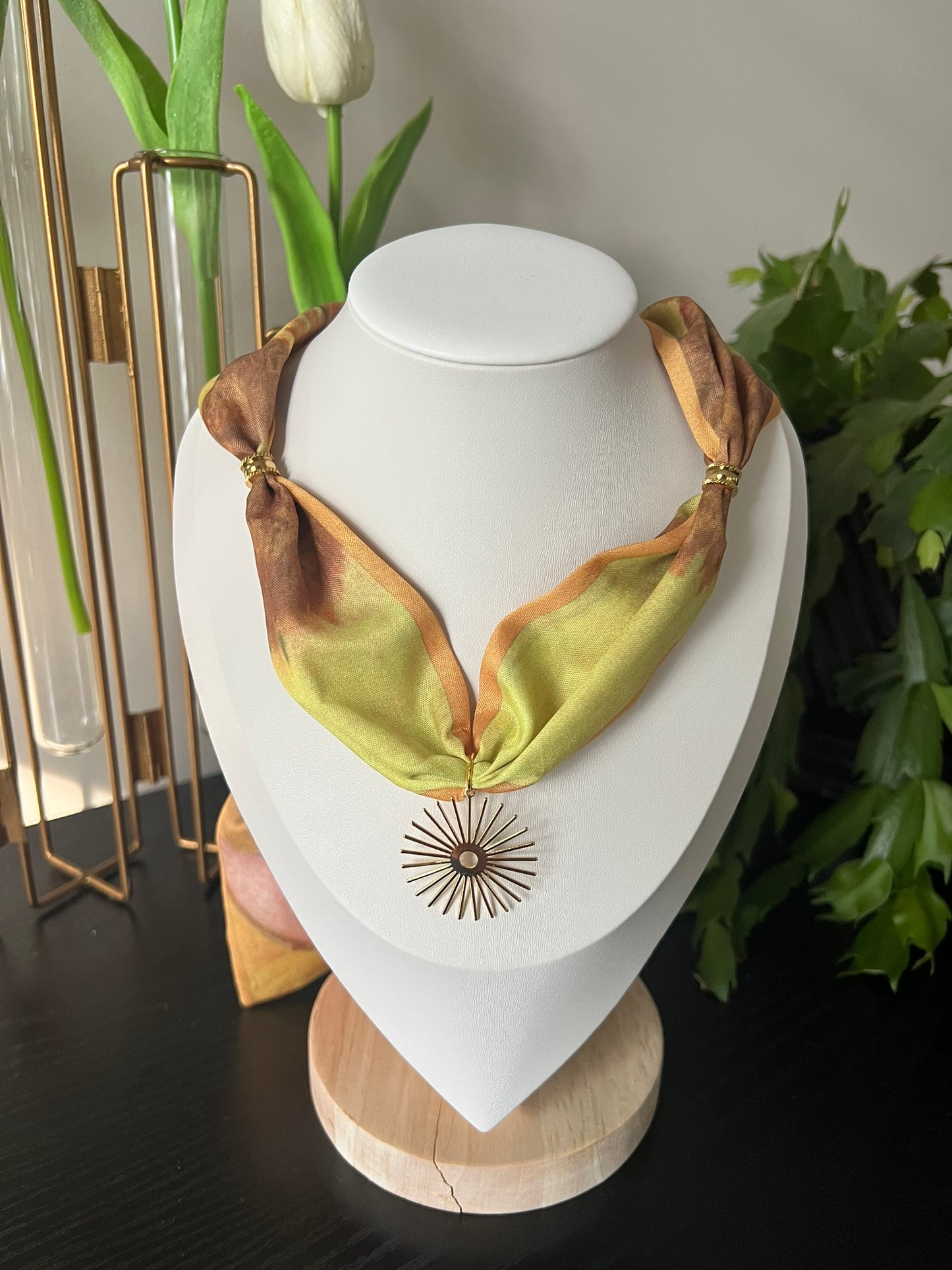 Art Print Scarf Necklace