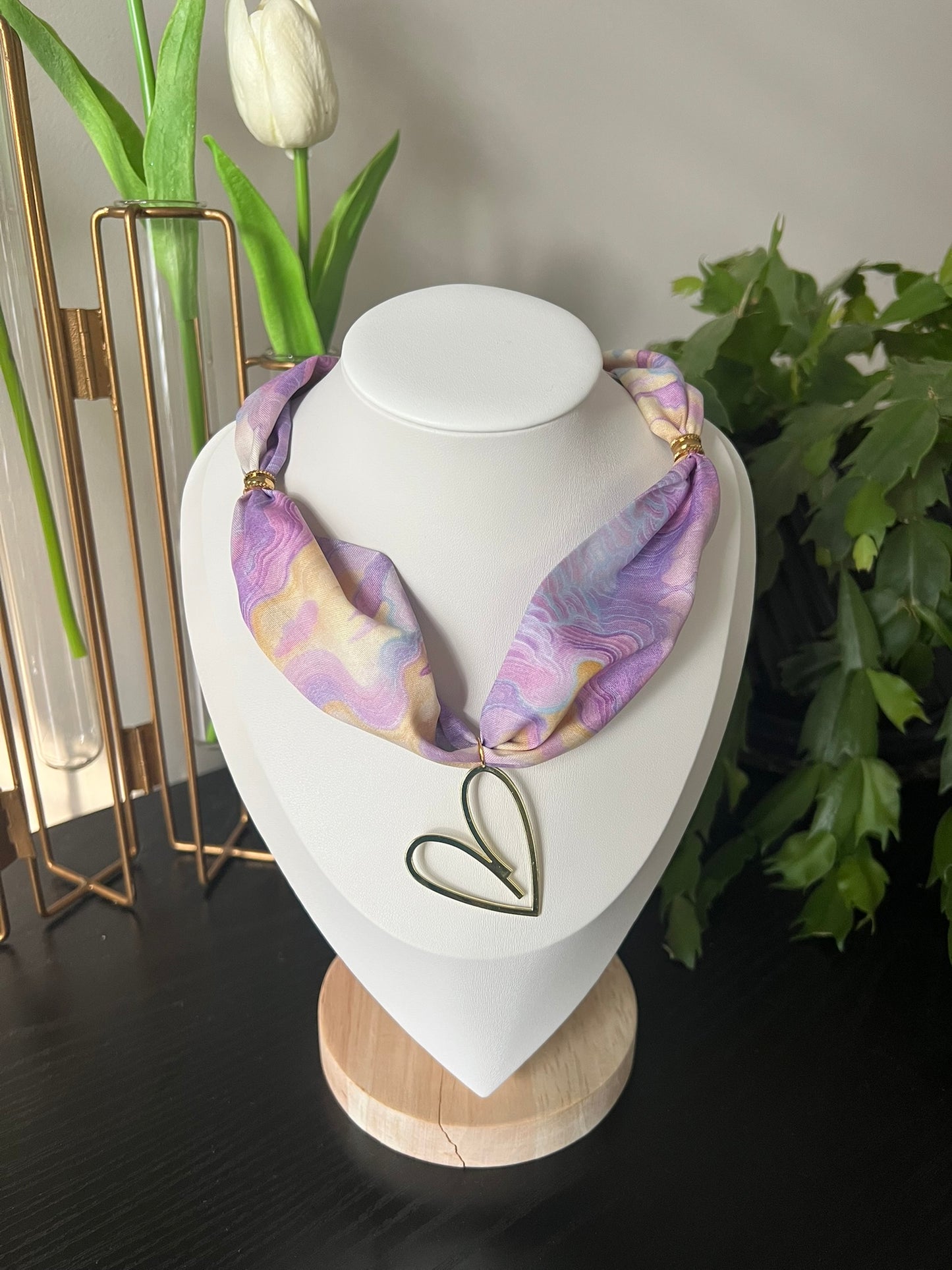 Art Print Scarf Necklace