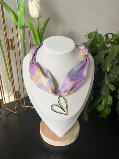 Art Print Scarf Necklace