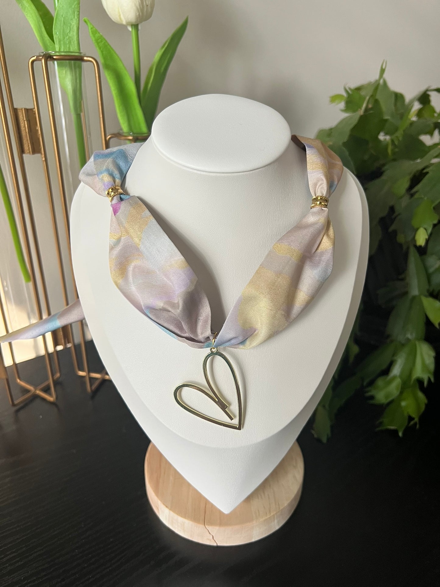 Art Print Scarf Necklace