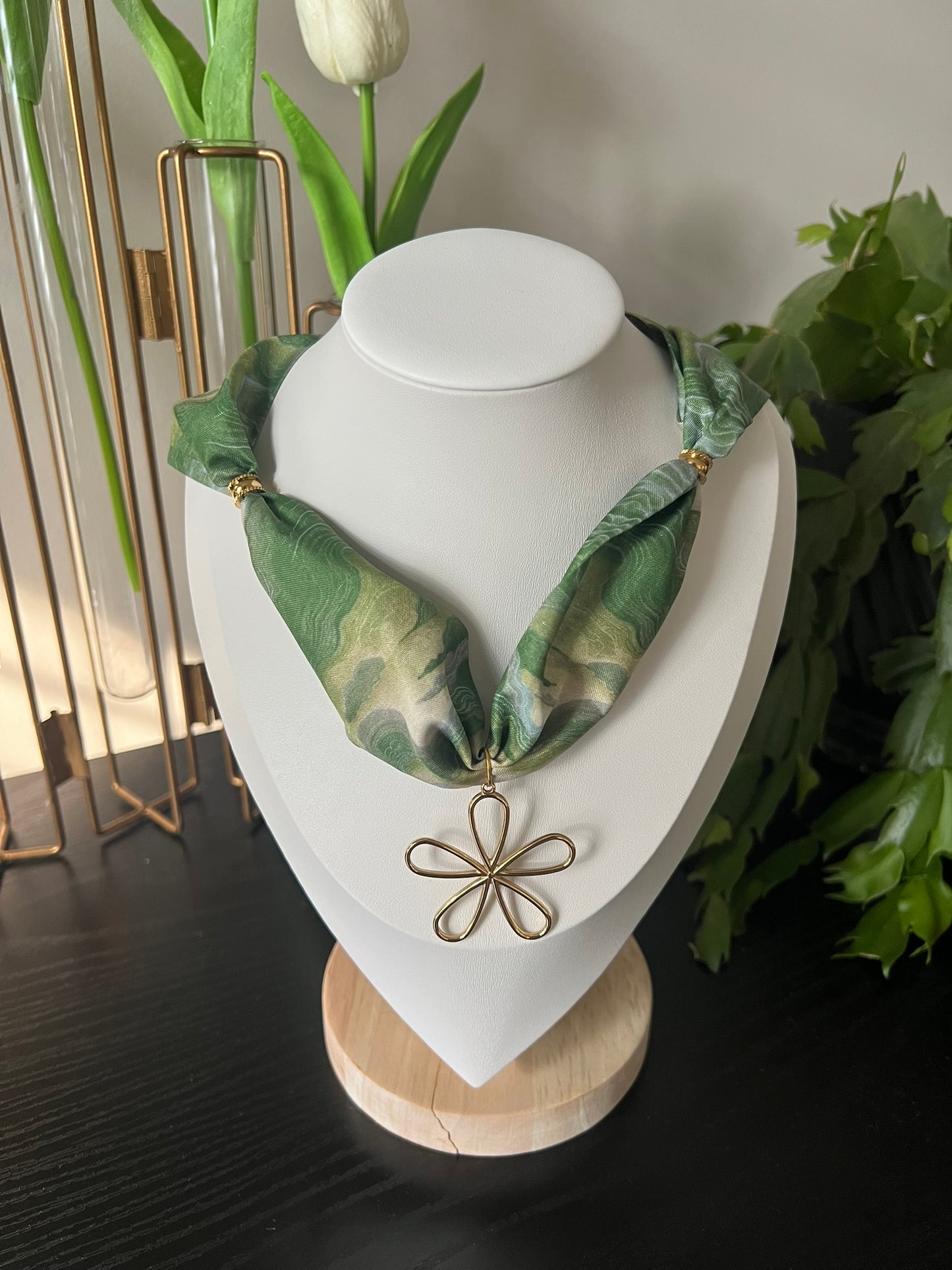 Art Print Scarf Necklace
