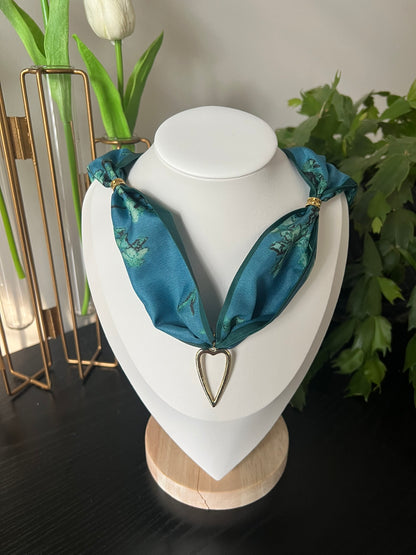 Art Print Scarf Necklace
